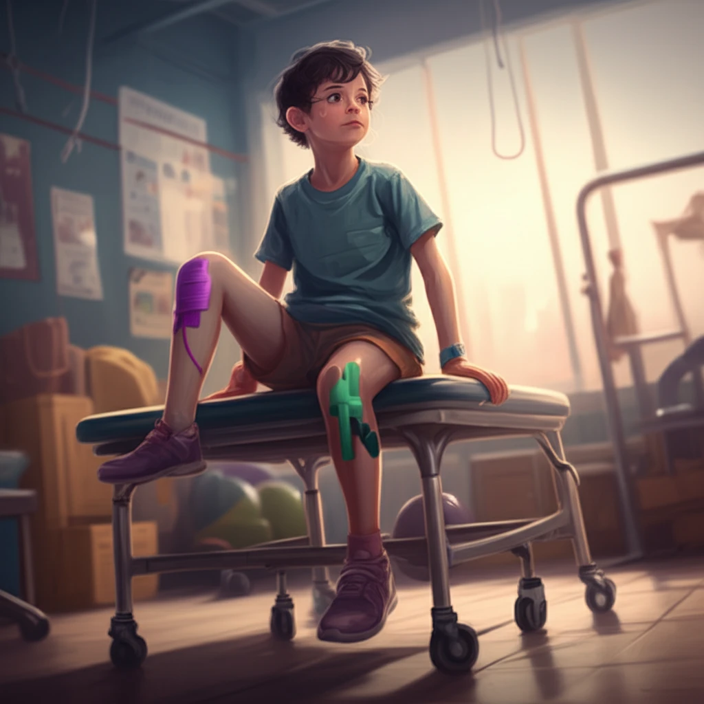 Child with cerebral palsy receives Kinesio Taping during physical therapy.