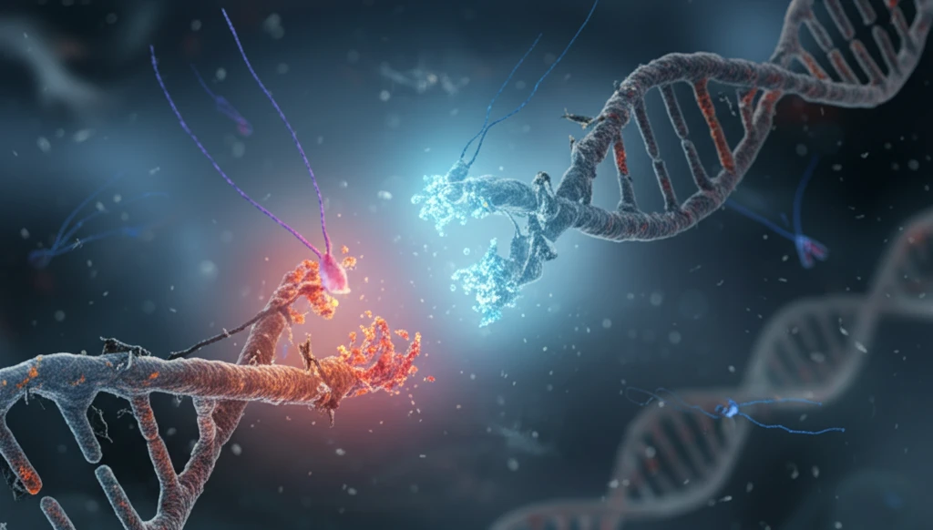 Microscopic view of telomere repair by NEIL3 enzyme.