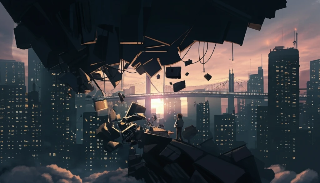 Surreal illustration of a resilient city skyline showcasing deliberate weaknesses for enhanced safety.
