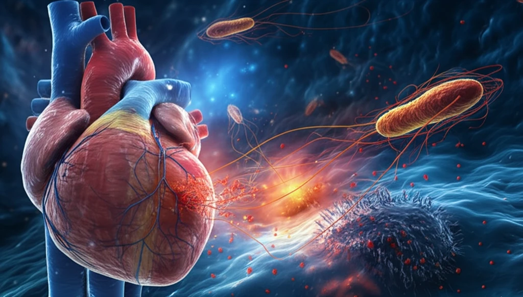 Microscopic view of Trypanosoma cruzi attacking a heart cell.