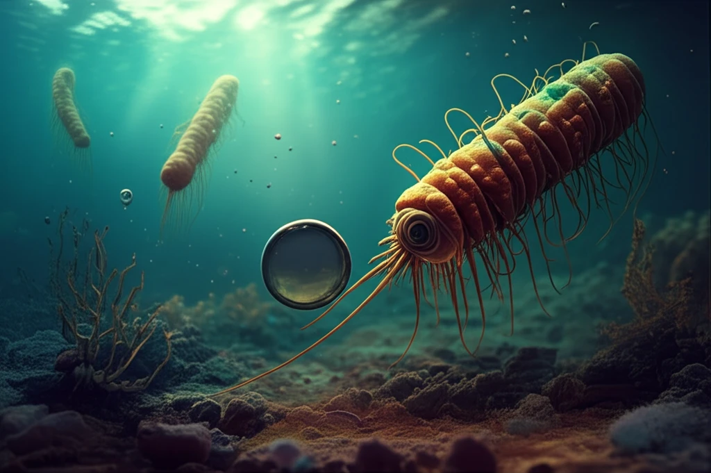 Pseudomonas aeruginosa bacteria cleaning up oil spill in Lake Albert