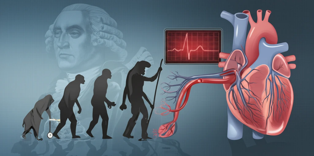Historical figures transforming cardiac knowledge over two centuries.