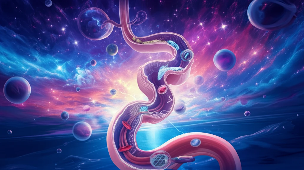 Surreal representation of the esophagus symbolizing the complex landscape of esophageal disorders.