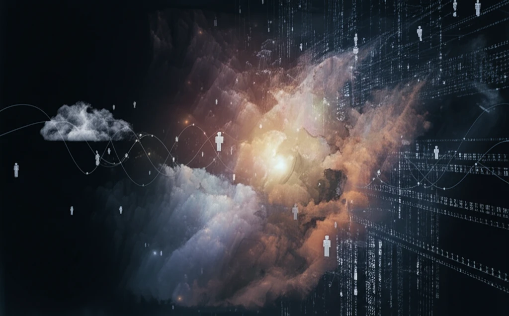 Global cloud computing network symbolizing data flow and connectivity