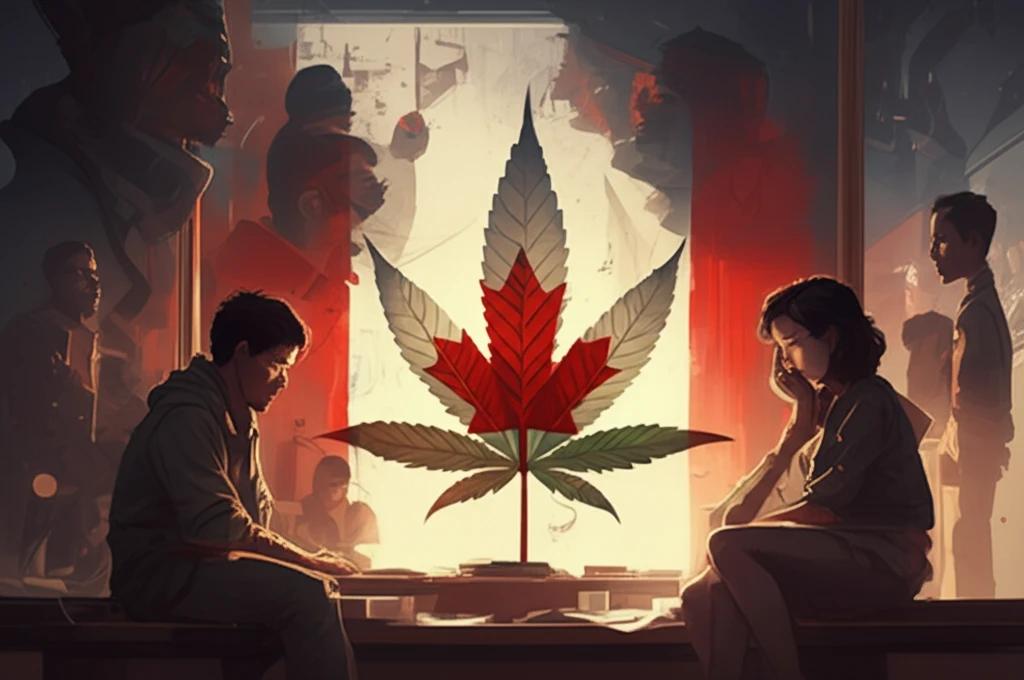 Cannabis Leaf morphing to a Canadian Flag to show cannabis perceptions in Canada