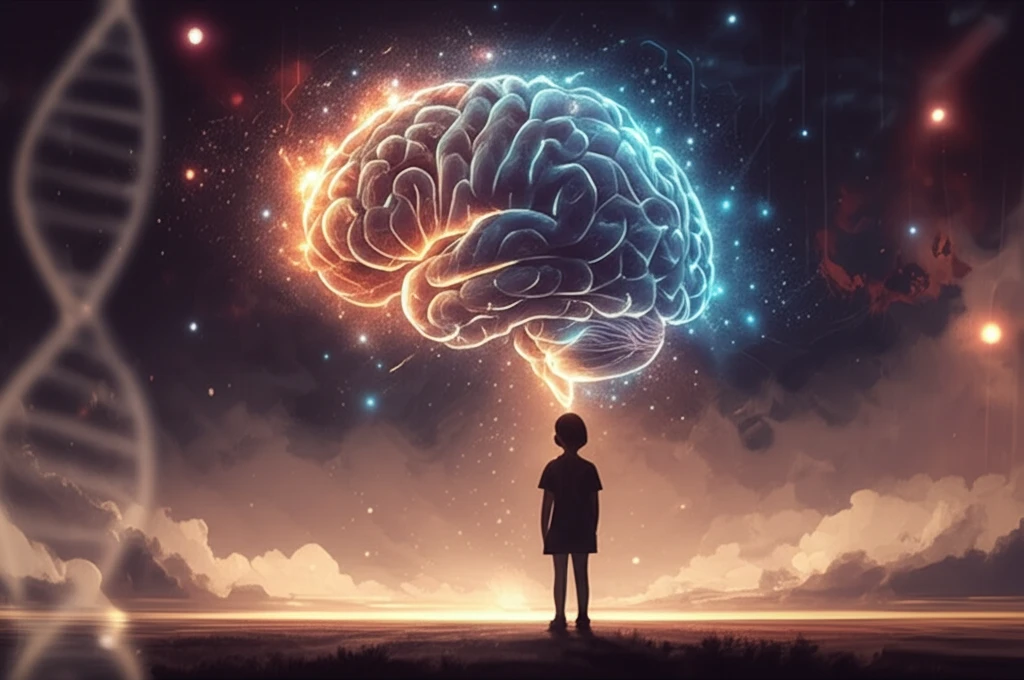Surreal digital illustration of a child's silhouette filled with stars, representing hope and the vast potential of medical research in medulloblastoma.