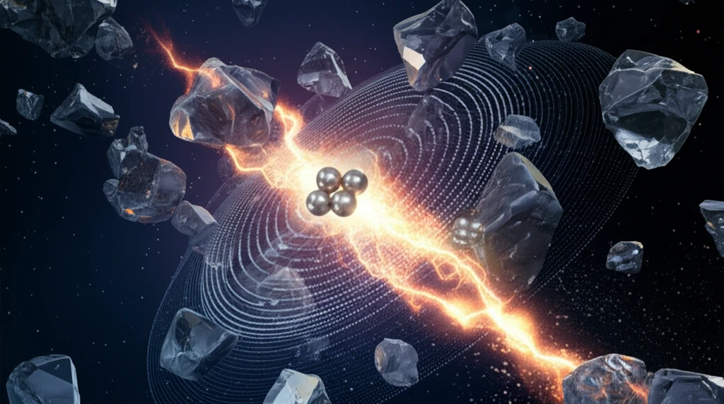 Surreal illustration of magnetic fields interacting with crystal structures, showcasing aluminum's influence.