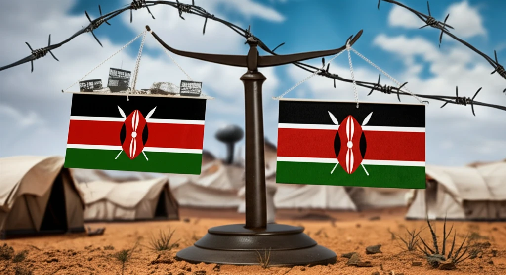 Symbolic illustration of the tension between refugee camps and Kenyan national interests.
