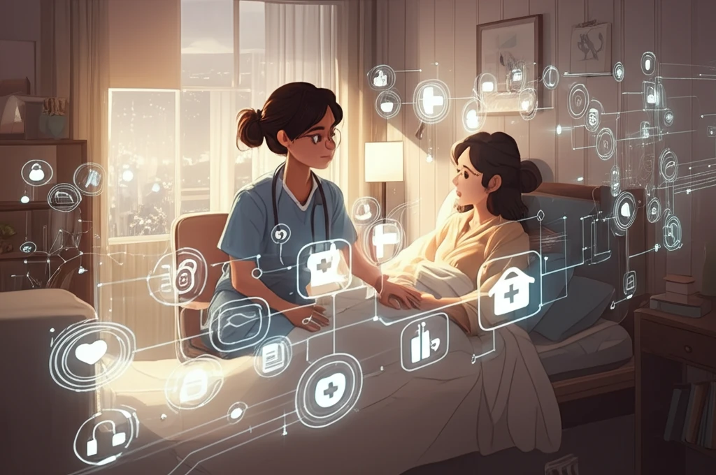 Home healthcare nurse making a confident clinical decision.