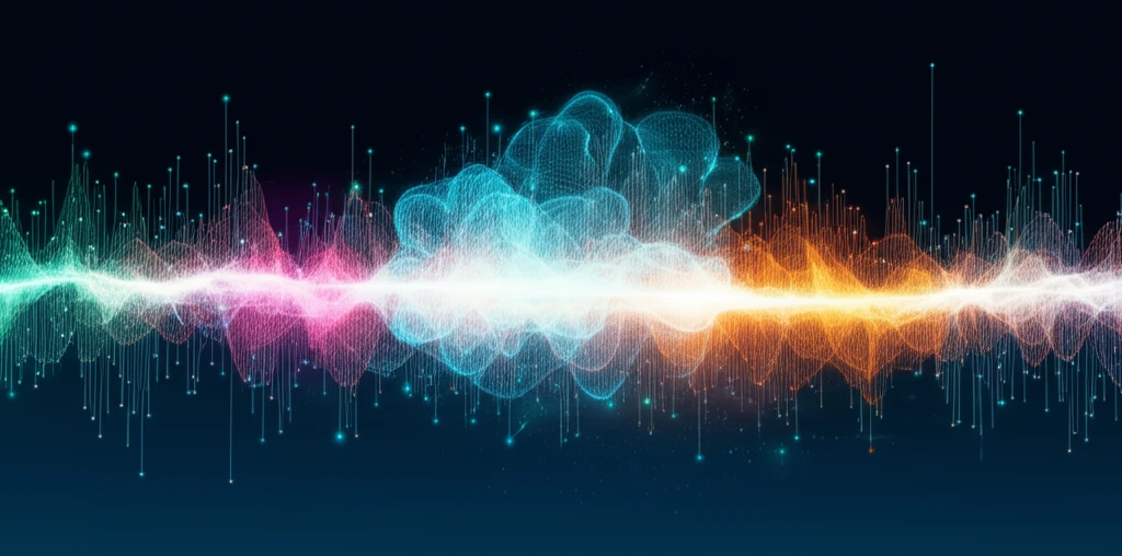 Interconnected data points forming a cloud structure, symbolizing microdata analysis.