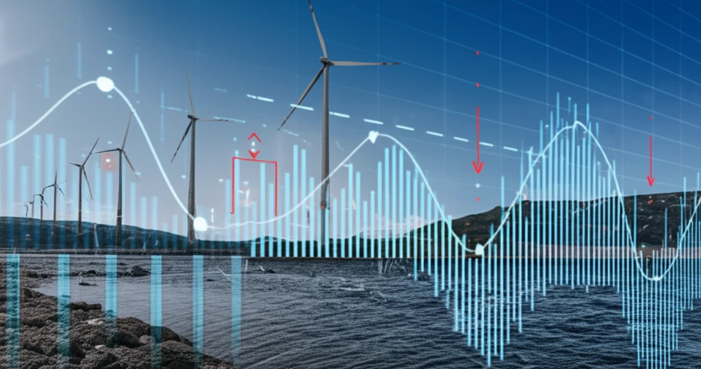 A surreal illustration depicting the impact of renewable energy on Nordic rivers, balancing wind power with ecological health.