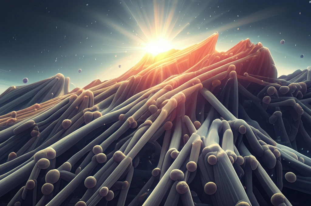 Microscopic view of Ta-doped TiO2 nanorod arrays converting sunlight into clean energy.