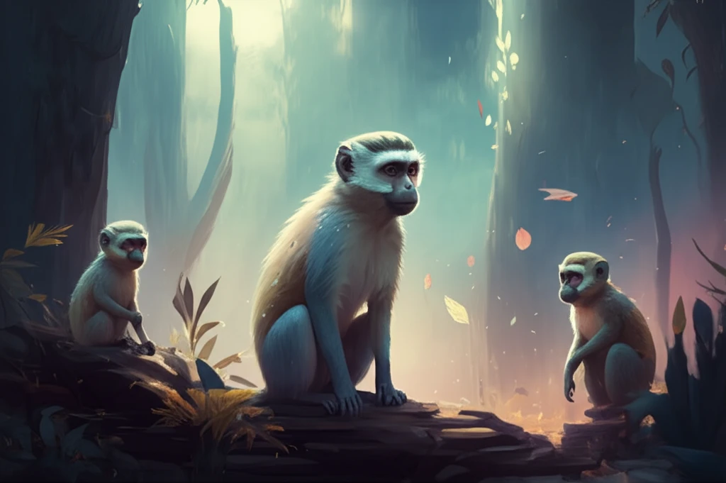 Vervet monkeys display different social behaviors in adjacent territories.