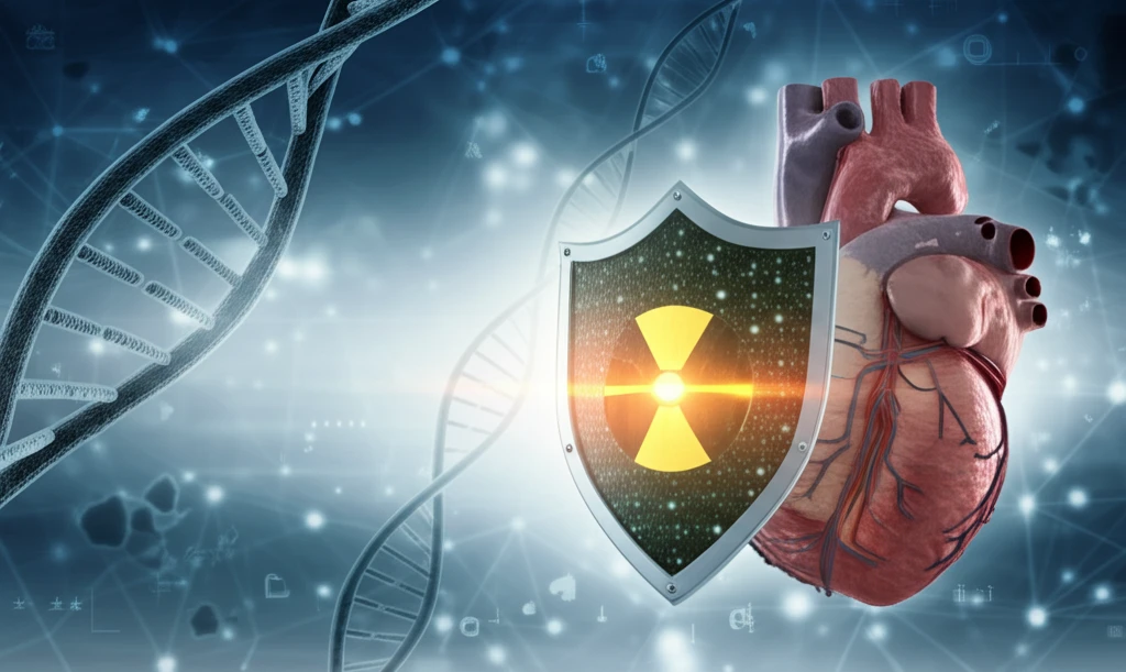 Aorta protected by radiant shield, symbolizing low-dose CT scan for Marfan syndrome