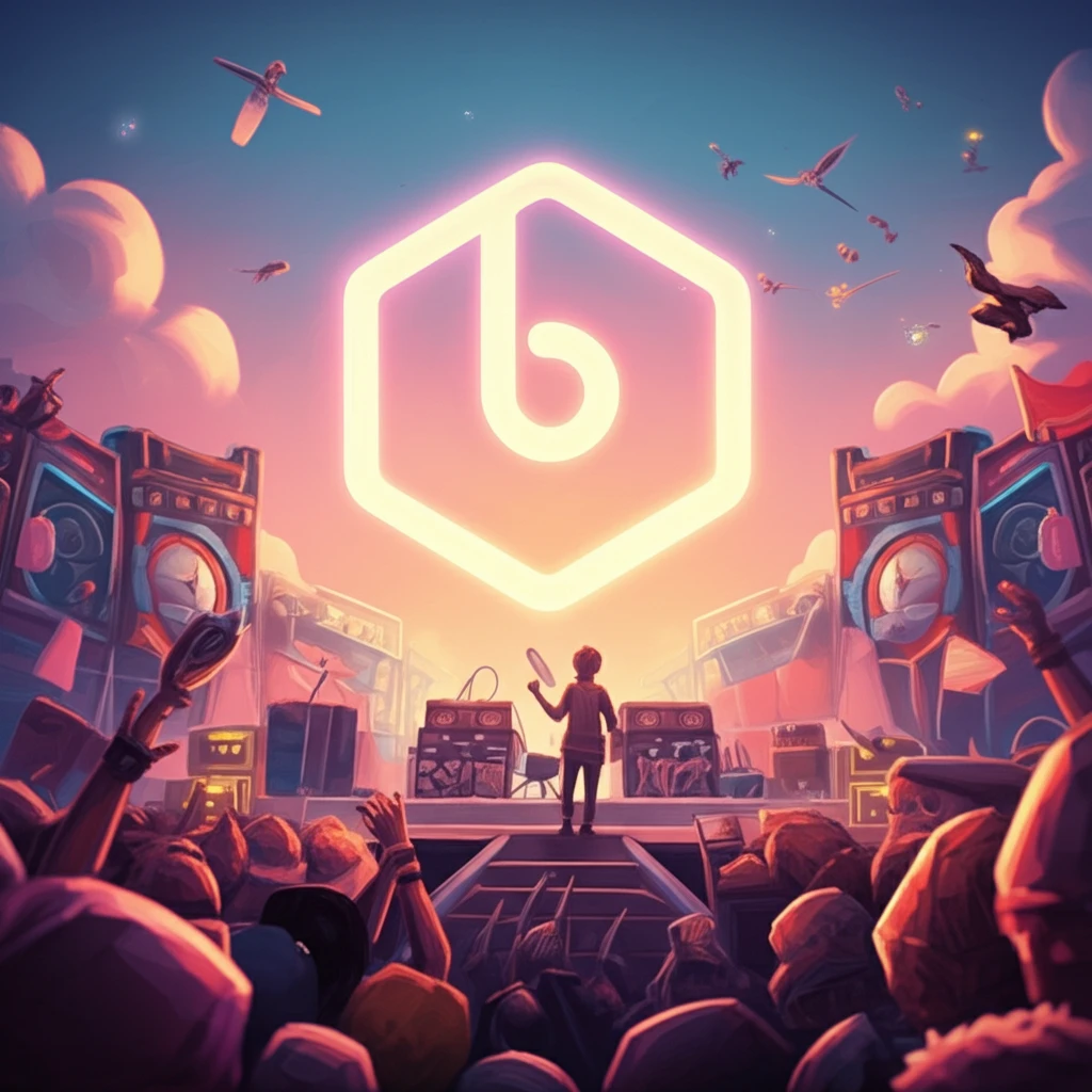 Vibrant music festival scene with a seamlessly integrated brand logo symbolizing sponsor-event congruence.