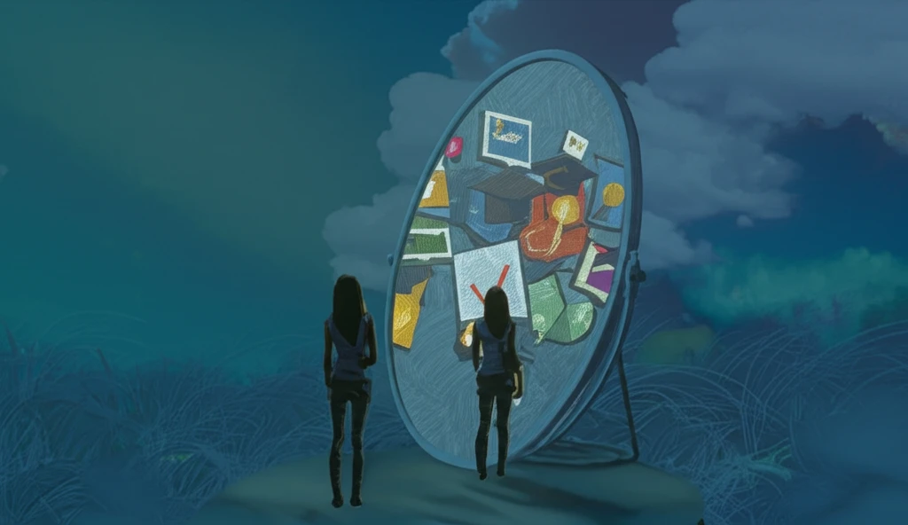 Person reflecting on diverse career paths and education achievements.