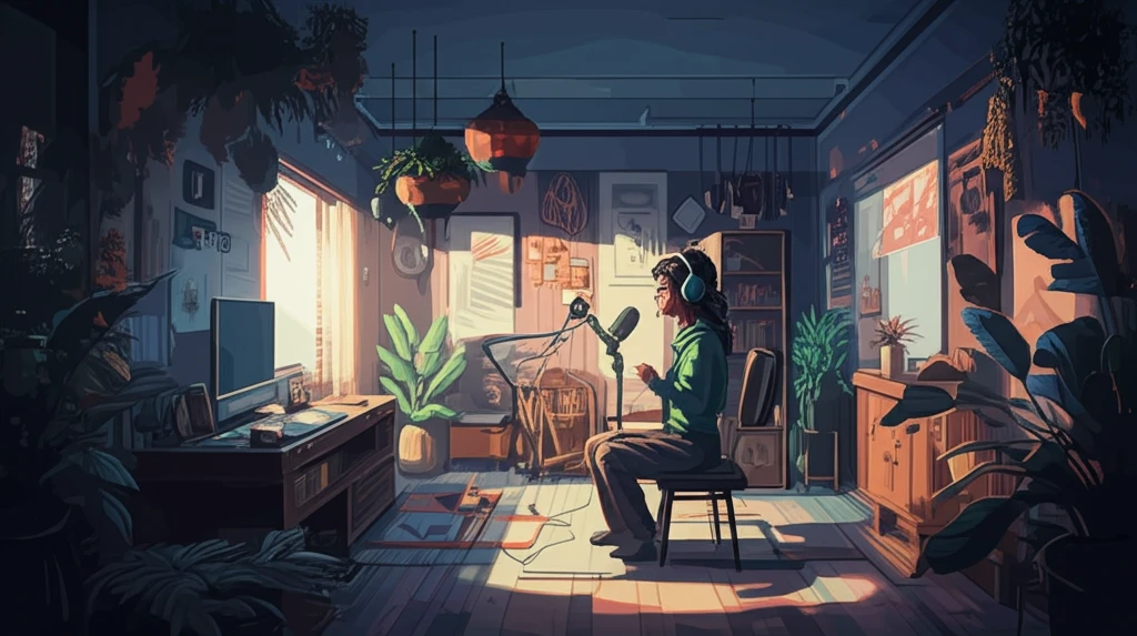Illustration of a woman in a culturally rich setting, representing sensitive interviews.