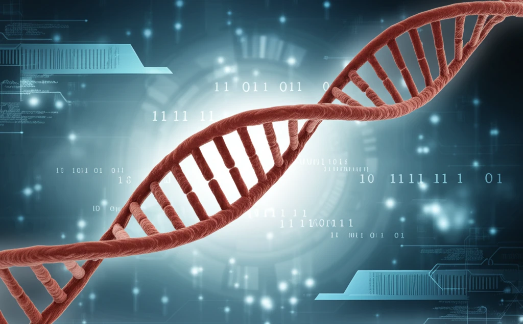 DNA and artery graphic representing genetic links to heart health.