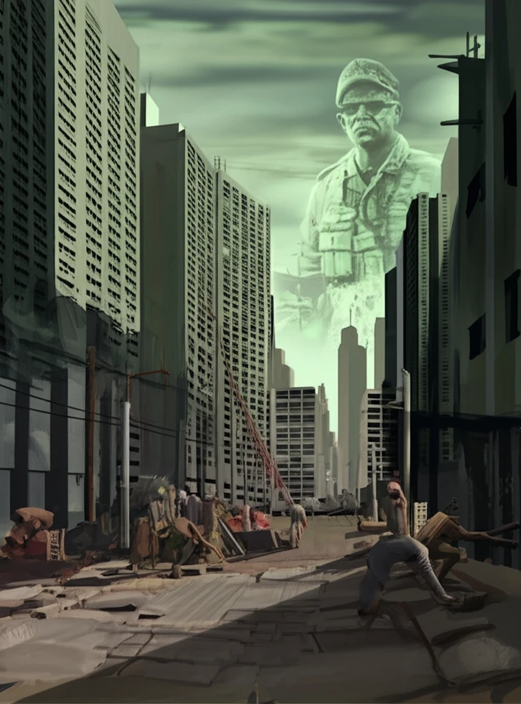 Construction workers toiling under oppressive conditions in Brazil during the military dictatorship.