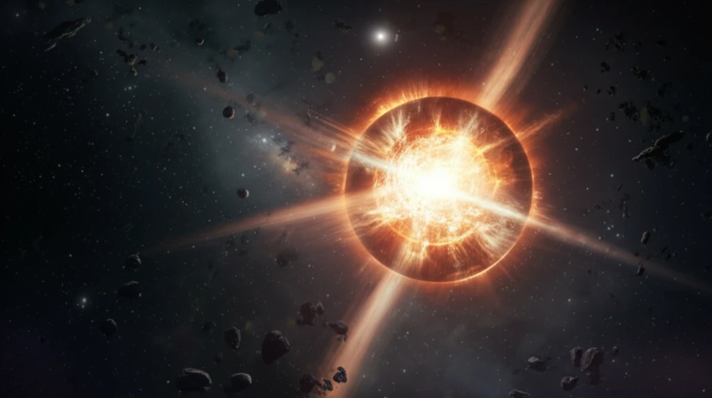 Digital illustration of a Gamma-Ray Burst.