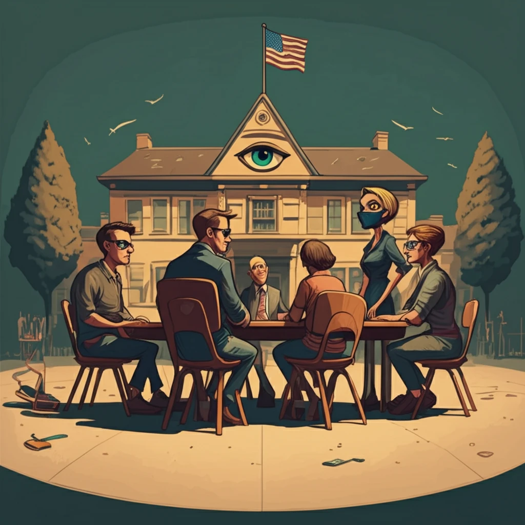 Illustration of PTA meeting with hidden motives.