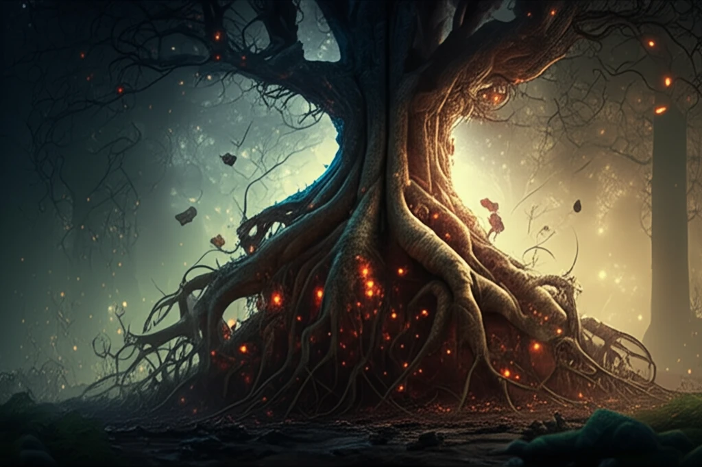 Intertwined roots and neural networks symbolizing plant biology and innovation.