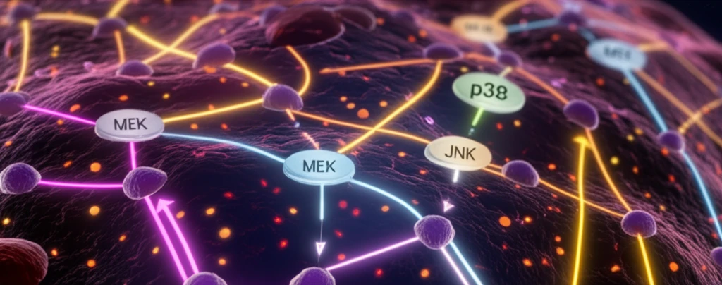 Cellular pathways in rheumatoid arthritis showing compensatory mechanisms.