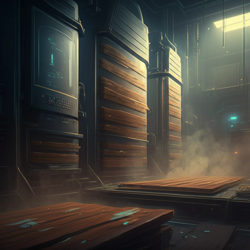 Rubberwood planks undergoing superheated steam treatment in a futuristic chamber.