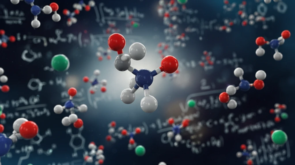 Surreal illustration of zinc particles interacting with aldehyde molecules.