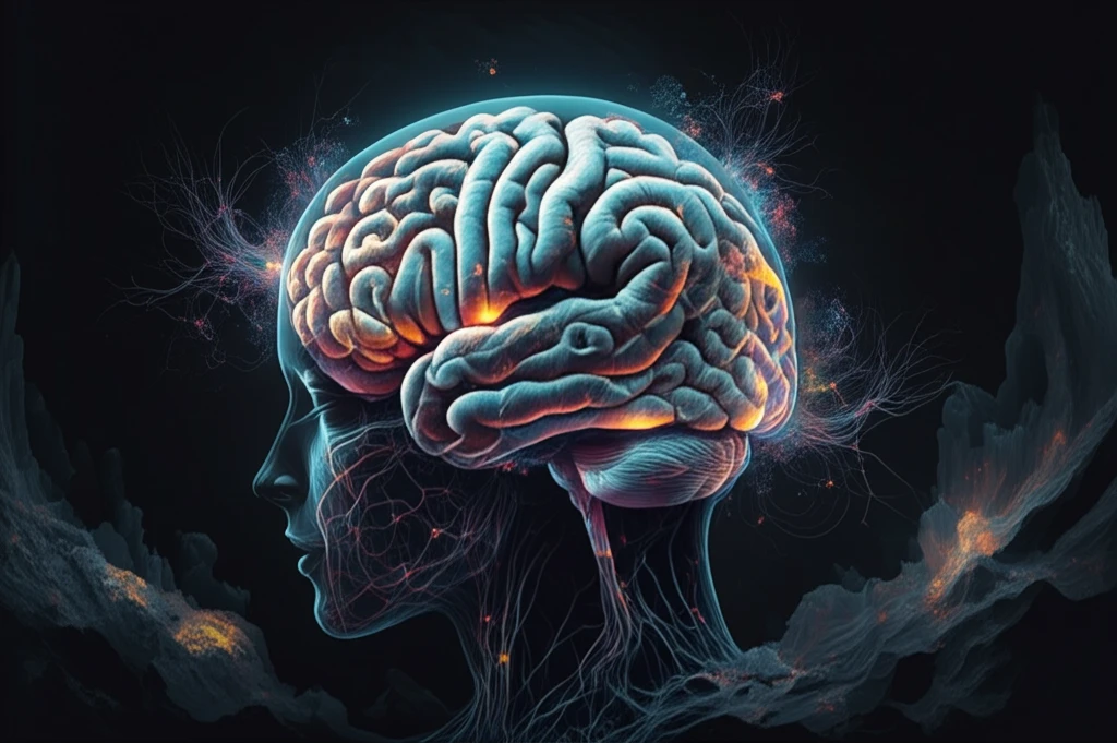 Glowing brain with interconnected neural pathways symbolizing brain health.