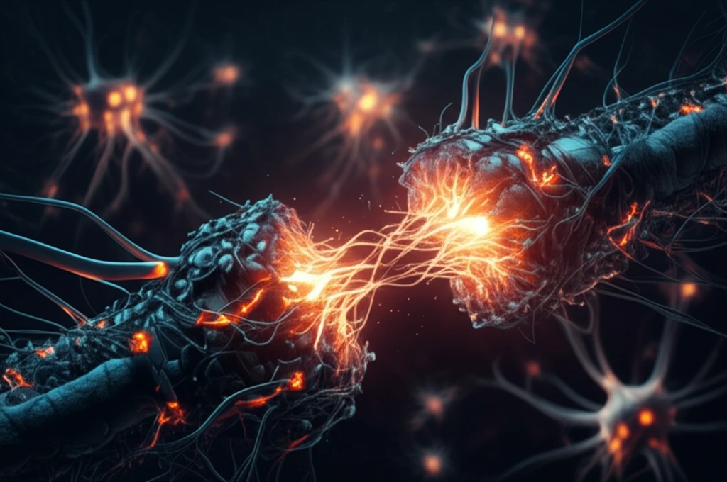 Micro-mechanical device bridging a damaged spinal cord, promoting neural regeneration.