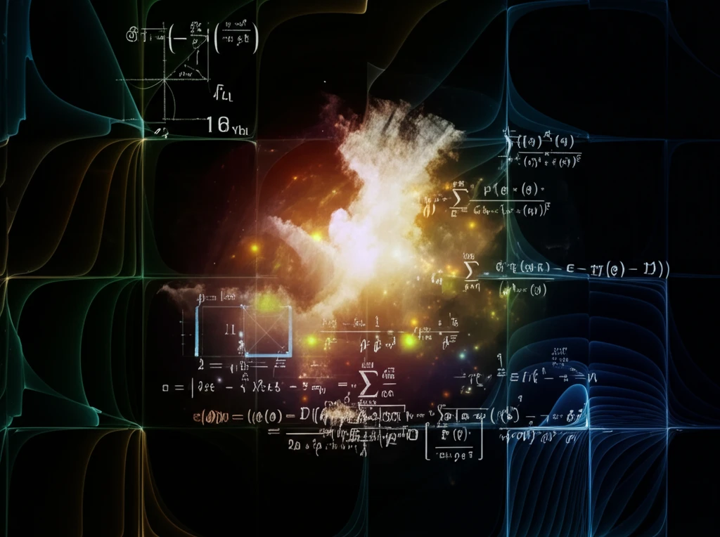 Abstract representation of generalized Orlicz spaces with glowing equations in cosmic space.
