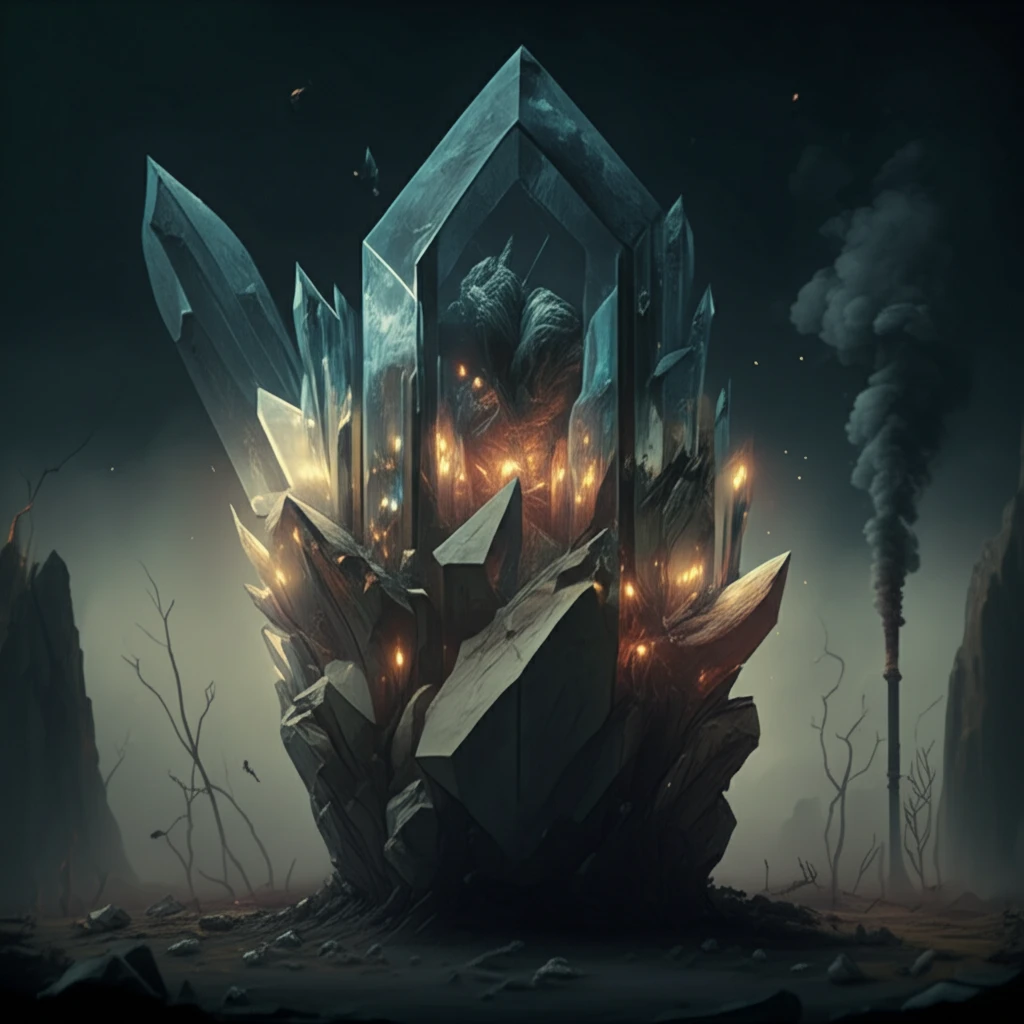 Glowing crystals in a geometric framework symbolizing advanced sensing technology.