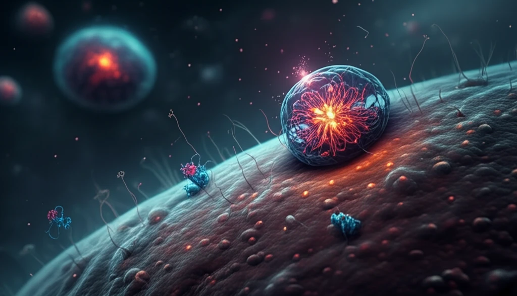 Illustration of yeast cell metabolic regulation.