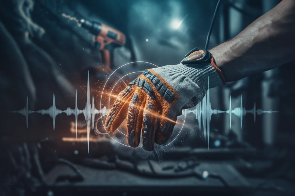 Anti-vibration glove deflecting sound waves