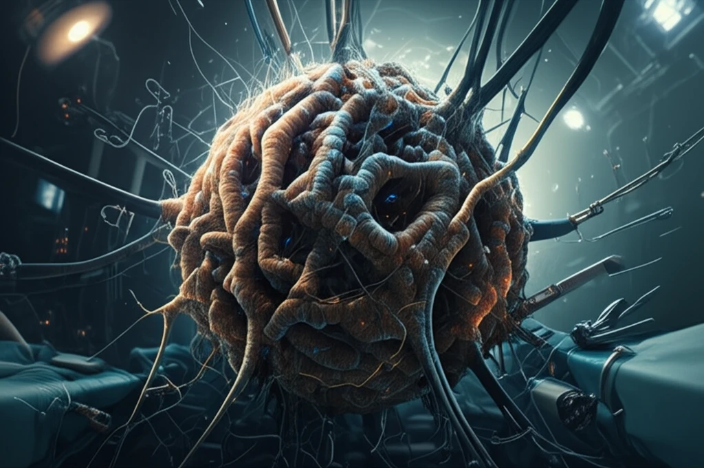 Illustration of a traumatic neuroma, showing tangled nerve fibers.