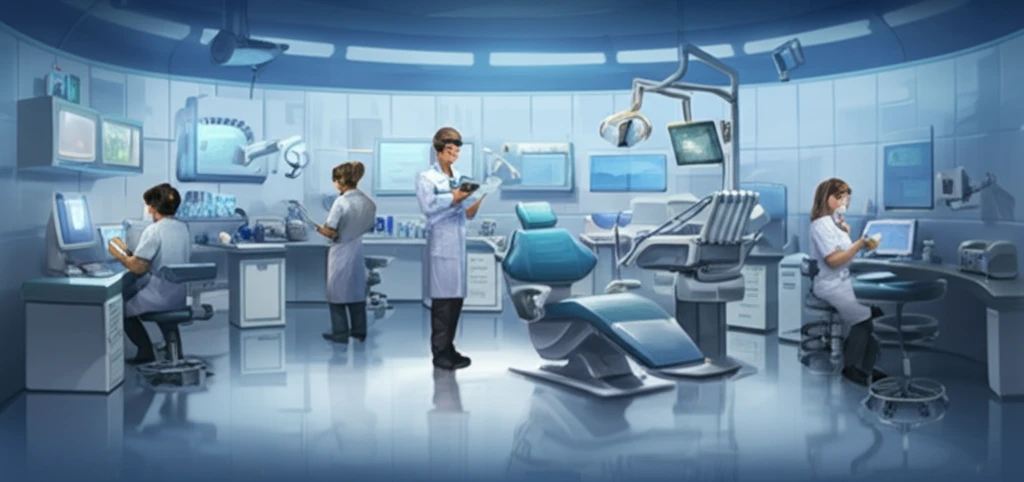 Collaborative dental team providing care in a modern clinic.