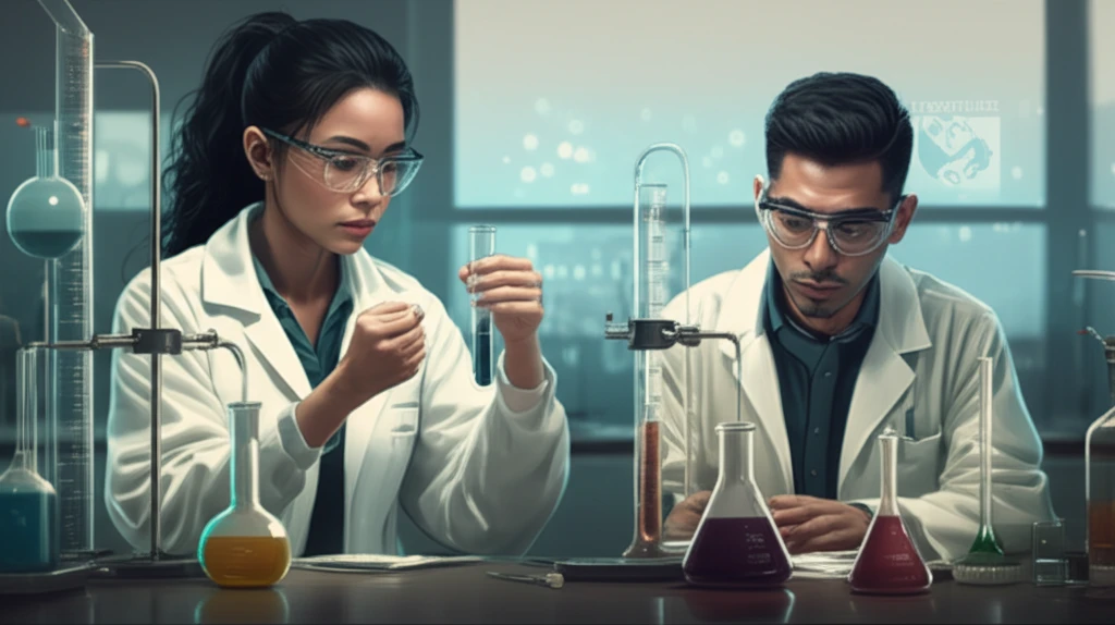 Elaine Gomez and Luis Mendez in a chemistry lab, symbolizing their journey through Project SEED.