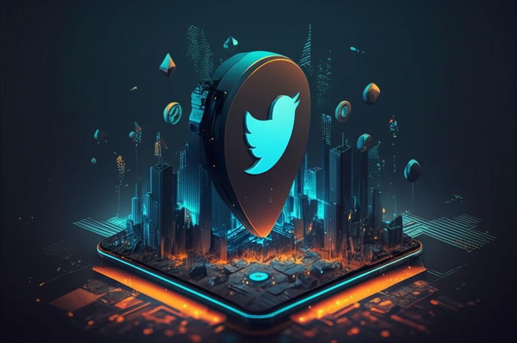 Twitter and Foursquare data merging into a cityscape, symbolizing customer insights.