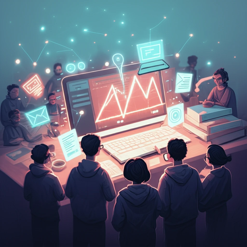 Diverse students collaborate online, symbolizing social capital and empowerment.