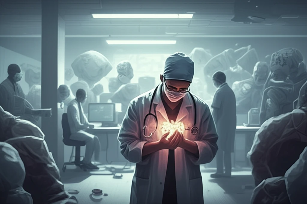 A healthcare worker holding a heart in a mental health clinic