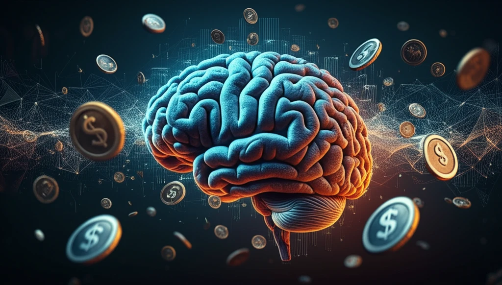 AI brain recognizing coins