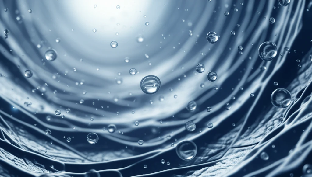 Microscopic droplets floating in a clear fluid within a network of microchannels