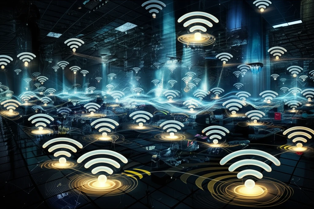 WiFi access points illuminate indoor space