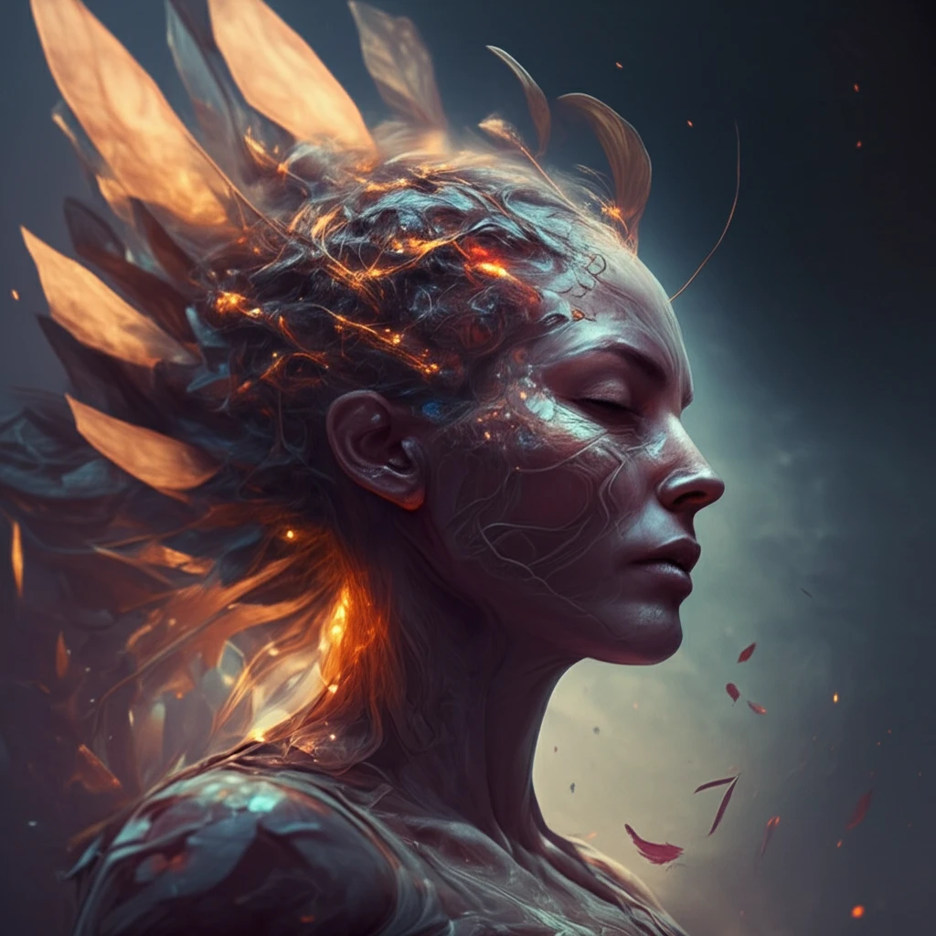 Phoenix rising from ashes, symbolizing cancer recovery