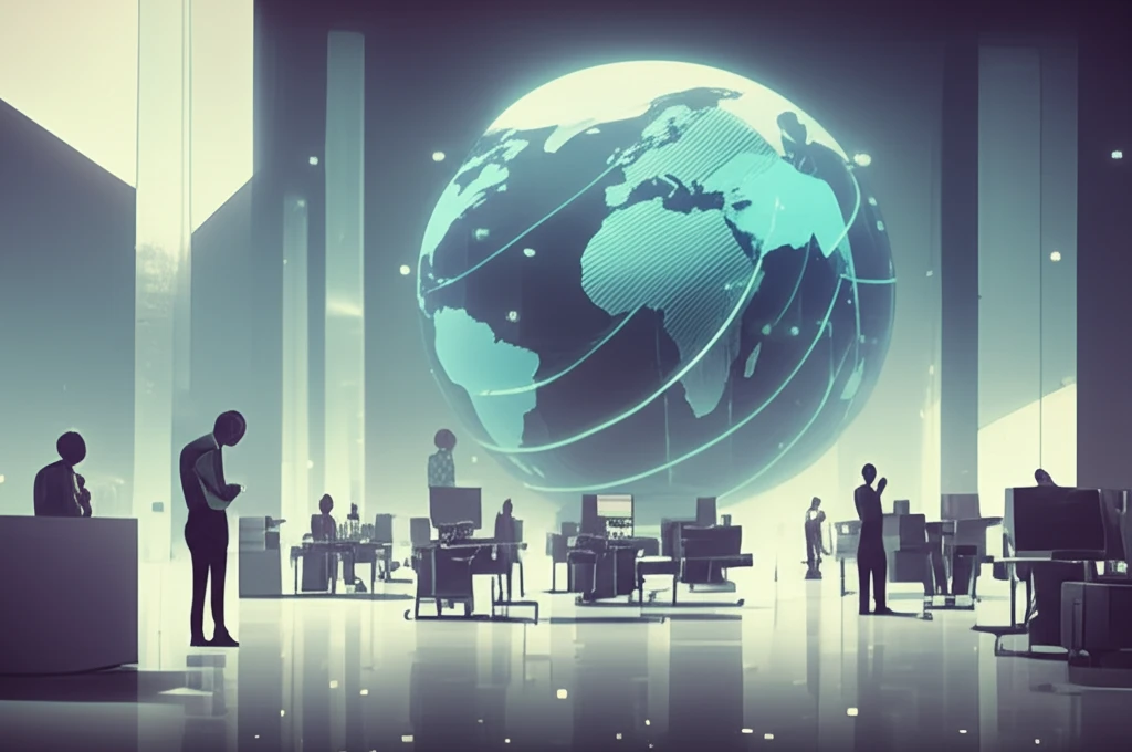 Diverse group of people collaborating in a modern office, symbolizing inclusivity and teamwork.