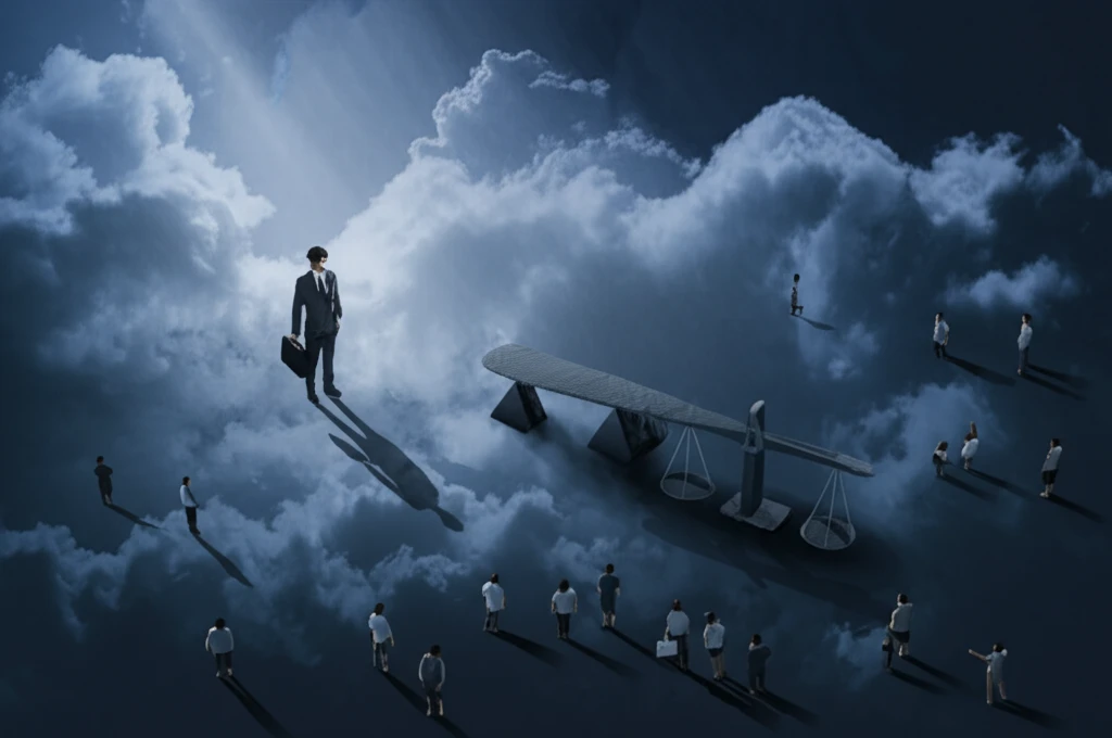 Ethical leader projecting a positive influence, balancing integrity and ethical principles.