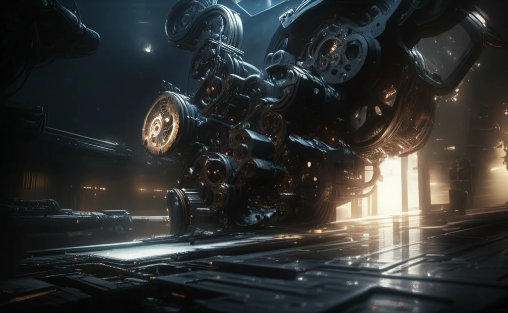 Optimized Mechanical System with Glowing Force Lines