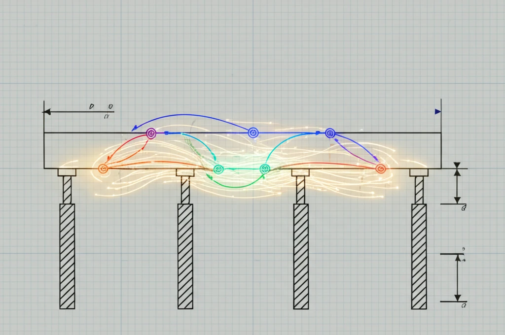 Continuous beam with visualized internal moments