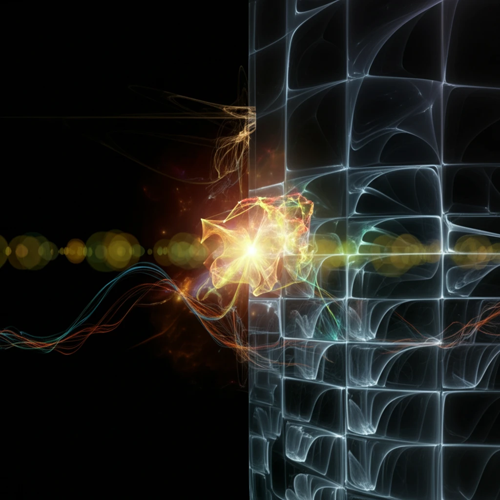 Surreal illustration of interconnected systems with glowing geometric shape stabilizing them.